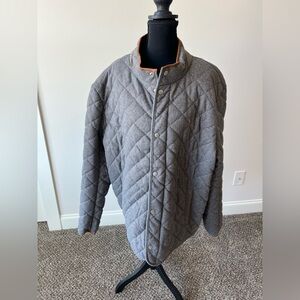 Men's Southern Casanova Grey/Brown Quilted Jacket with dog logo on chest  XL